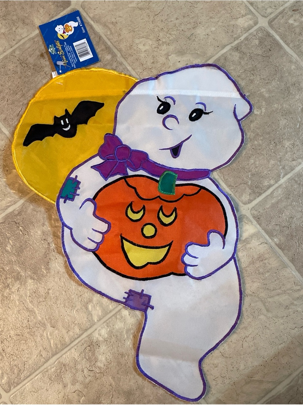 NEW Vintage 1999 Halloween Ghost Windscultps Flag By NCE Nylon 45” X 31” READ